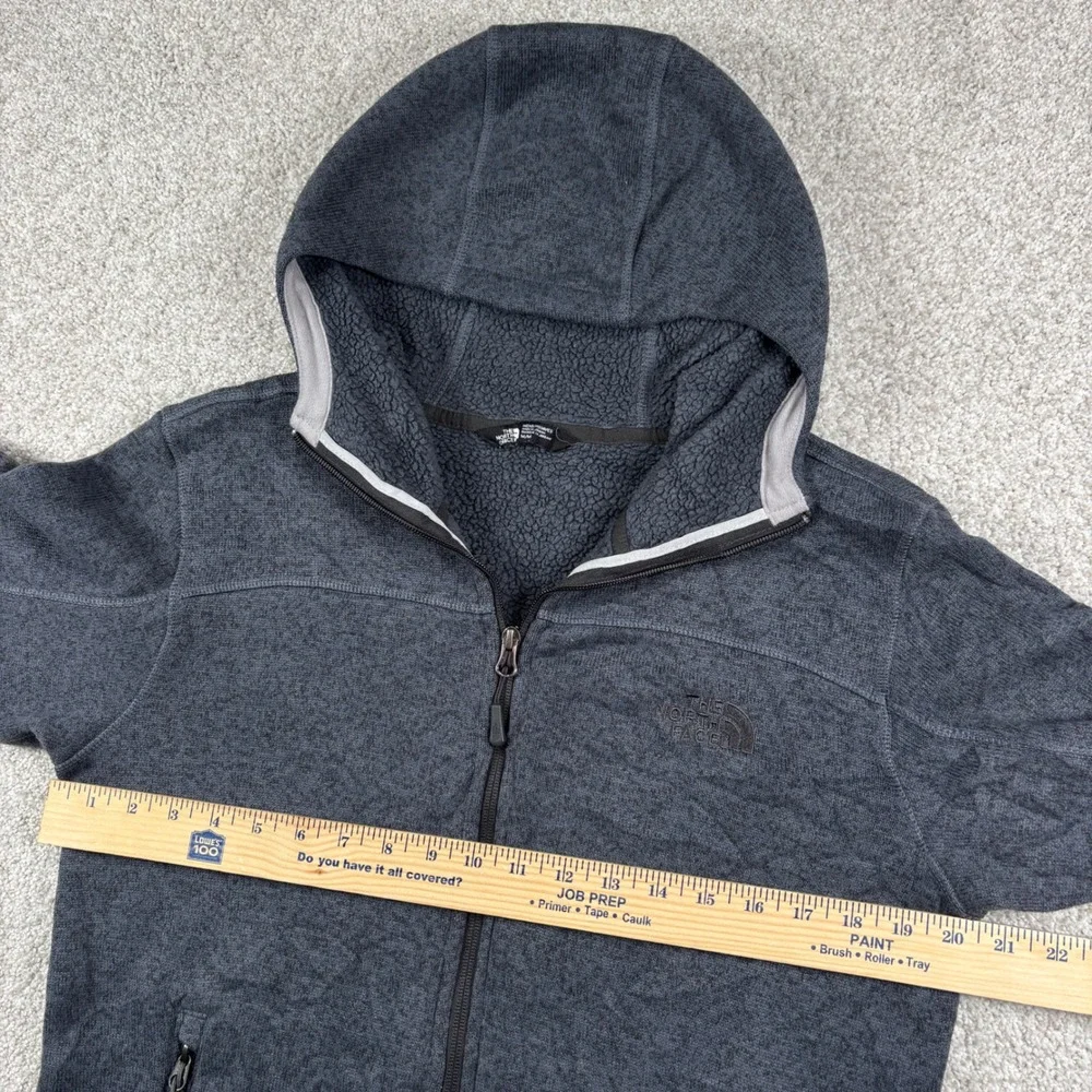 The North Face Hoodie Men M Gray Full Zip Sherpa Lined Fleece Jacket 01392